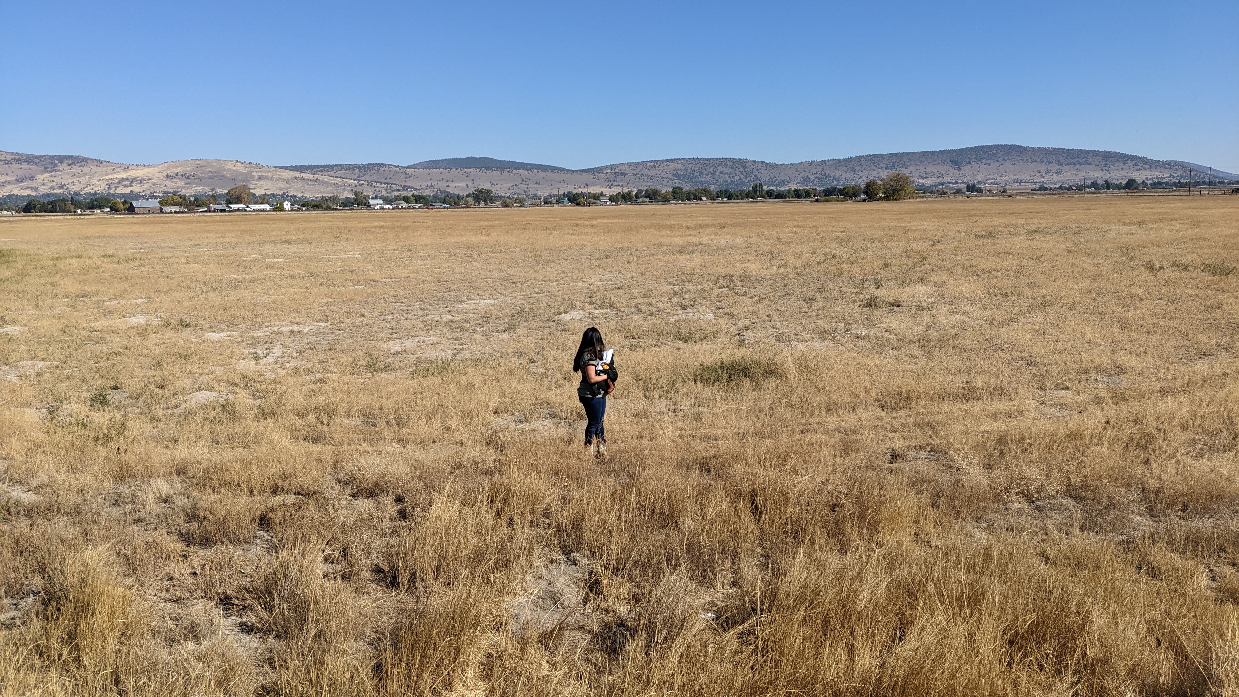 Sara walking the property on day one — October 2022